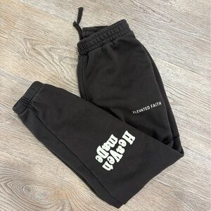 Elevated‎ Faith Brown Jogger Sweatpants Graphic XS Christian Streetwear